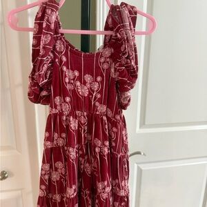 Set of 2: Kate Quinn Angelica dress + pinafore overall in long stem floral